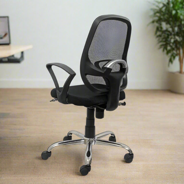Black Mist Mesh Mid Height Ergonomic Office Visitor Chair