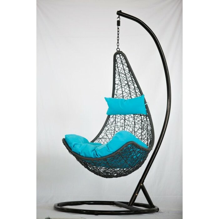 Allesi Single Seater Hanging Swing With Stand For Balcony , Garden Swing (Dark Brown)