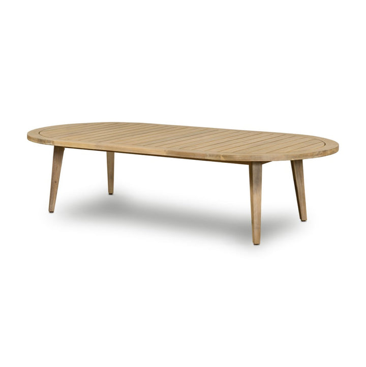 Aisha Outdoor Oval Solid Wood Coffee Table