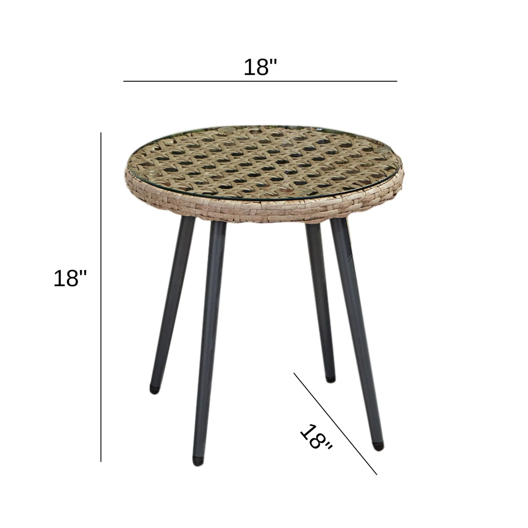 Yuri Outdoor Patio Seating Set 2 Chairs and 1 Table Set (Honey)