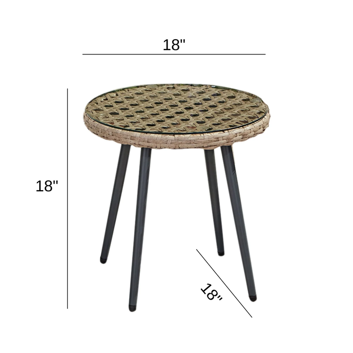 Yuri Outdoor Patio Seating Set 2 Chairs and 1 Table Set (Honey)