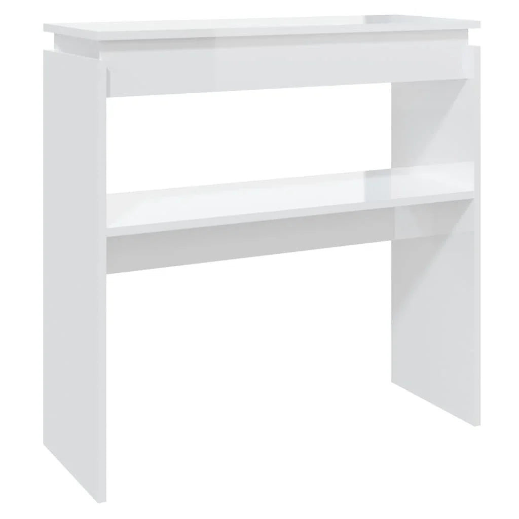 OmkarWood Bushnell Compact Engineered Wood Study Console Table – White Finish