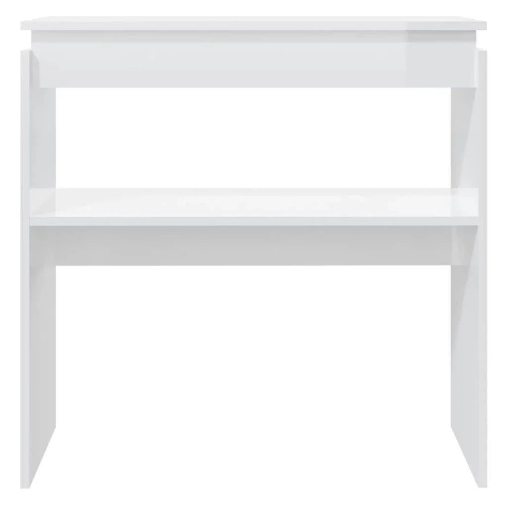 OmkarWood Bushnell Compact Engineered Wood Study Console Table – White Finish