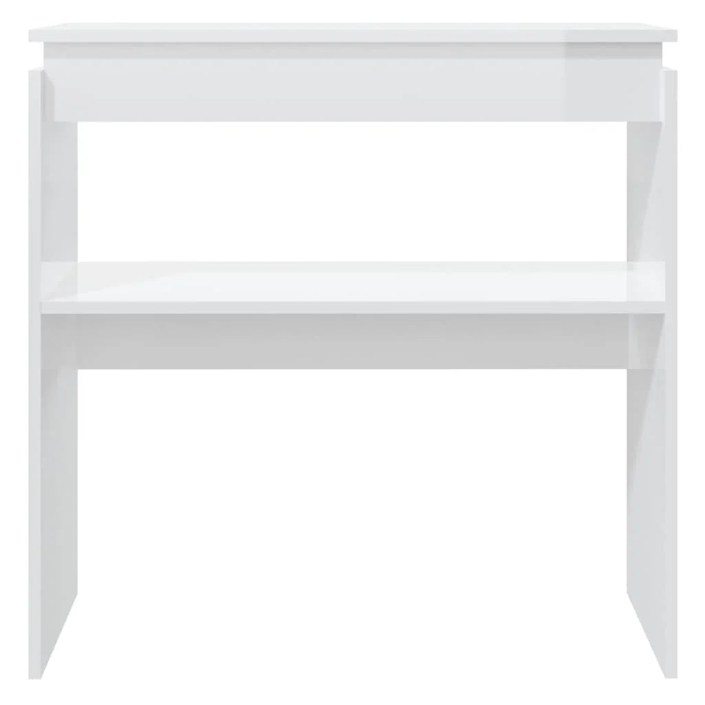 OmkarWood Bushnell Compact Engineered Wood Study Console Table – White Finish