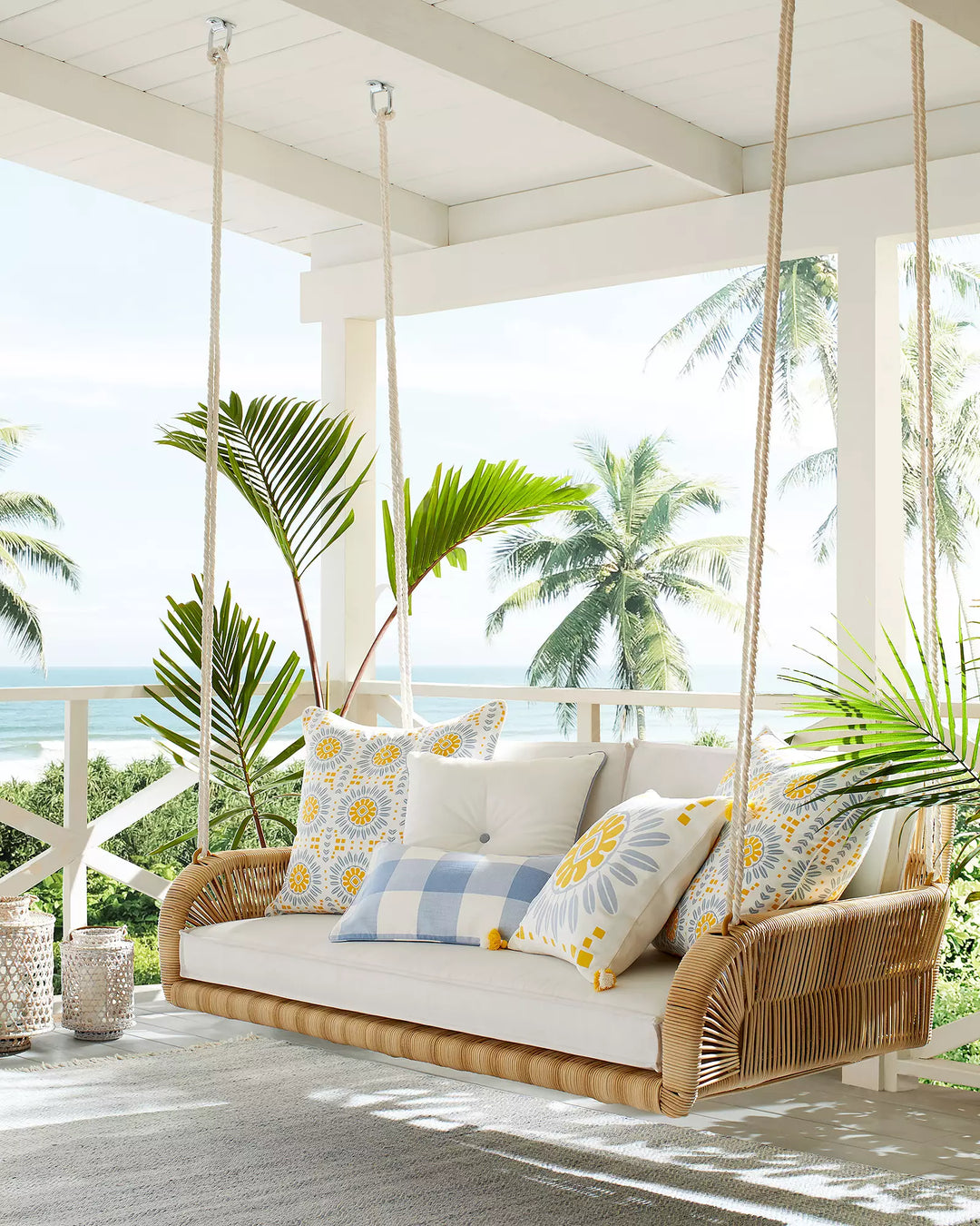 Zita Double Seater Hanging Swing Without Stand For Balcony , Garden Swing (Honey)