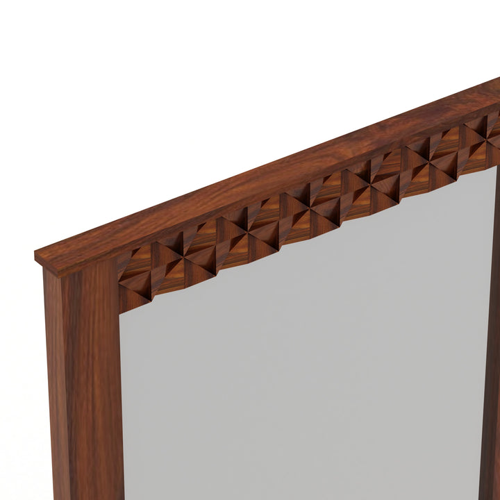 Silvia Solid Sheesham Wood Console With Mirror