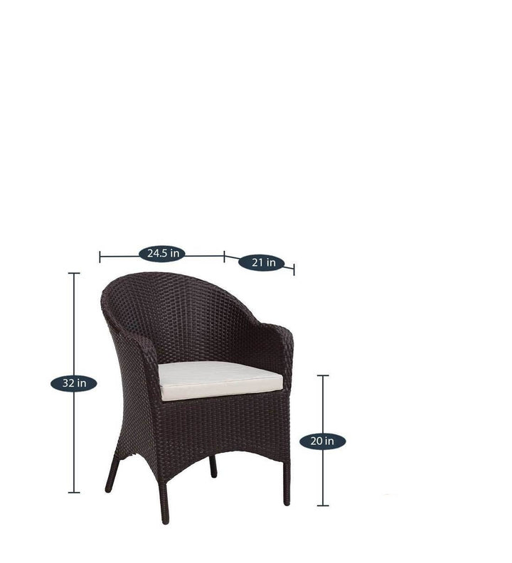 Dushtu Outdoor Patio Seating Set 4 Chairs and 1 Table Set (Dark Brown)