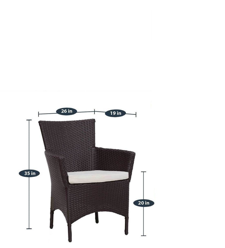 Tukur Outdoor Patio Seating Set 2 Chairs and 1 Table Set (Brown)