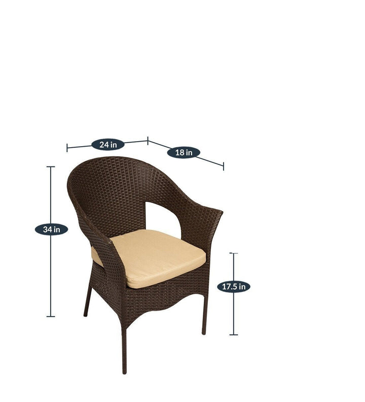 Blaze Outdoor Patio Seating Set 2 Chairs and 1 Table Set (Brown)