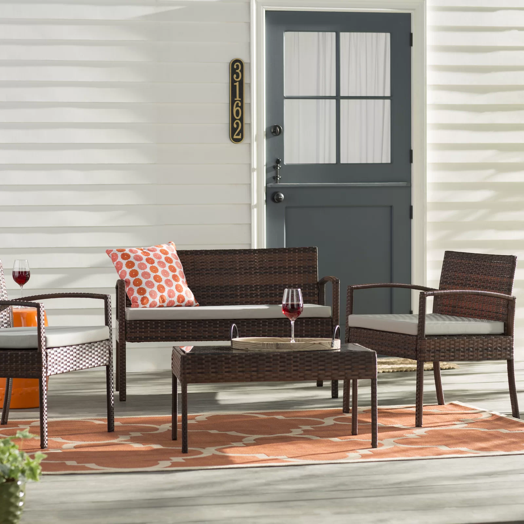 Clone Outdoor Sofa Set 2 Seater , 2 Single seater and 1 Center Table Set (Brown)
