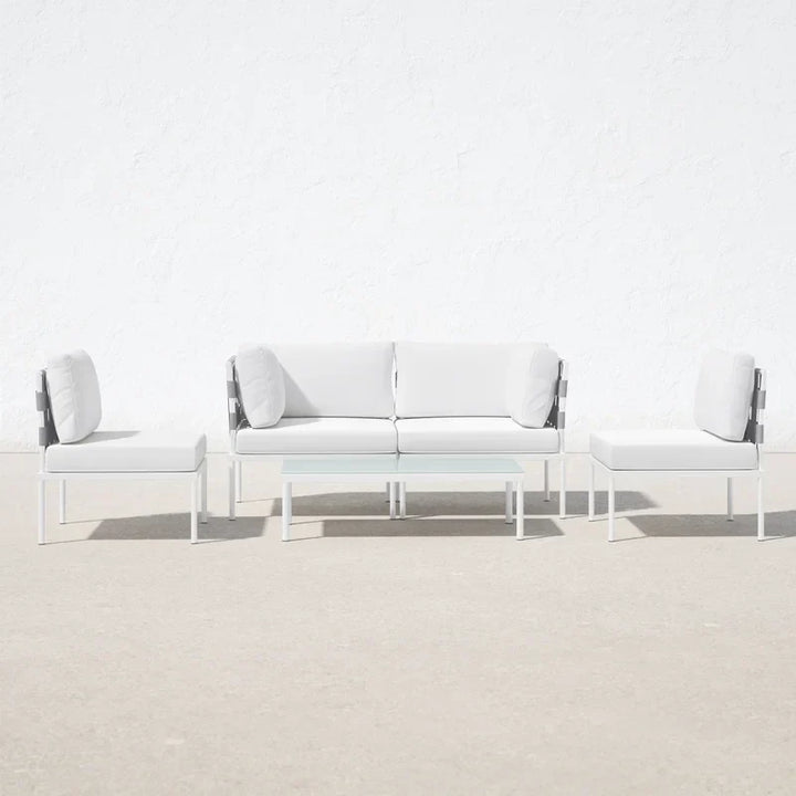 Ilin Outdoor Garden Balcony Sofa Set 2 Seater, 2 Single seater and 1 Center Table Set Braid & Rope