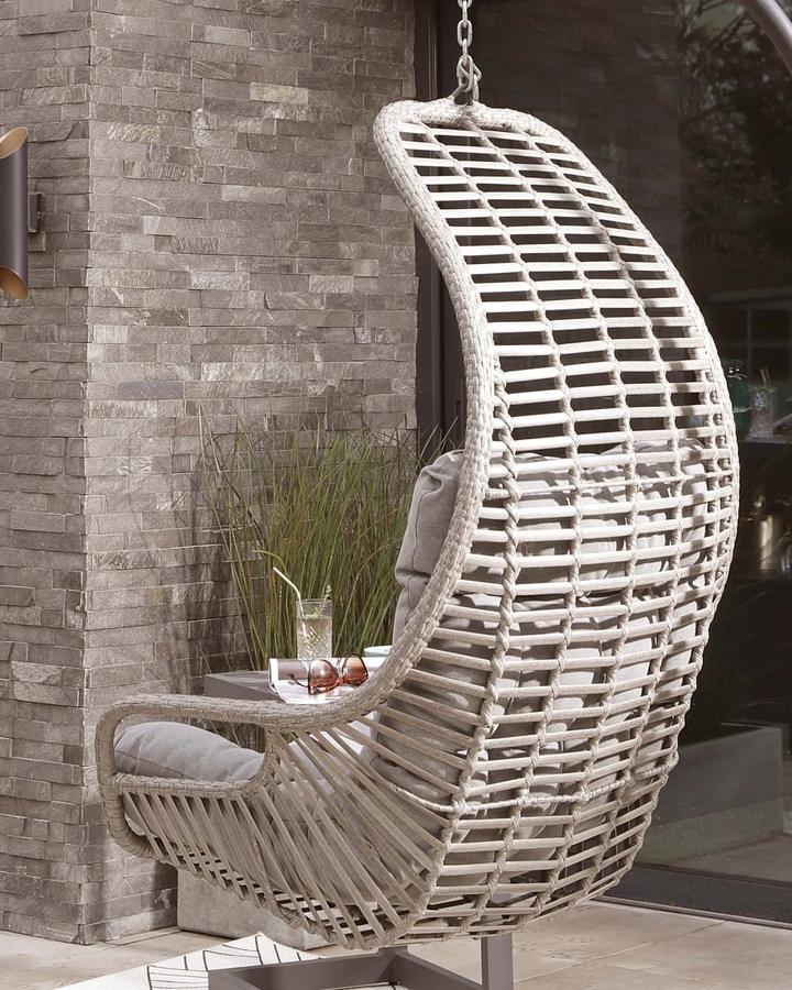 Edmondo Single Seater Hanging Swing With Stand For Balcony , Garden Swing (Grey)