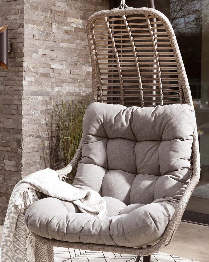 Edmondo Single Seater Hanging Swing With Stand For Balcony , Garden Swing (Grey)