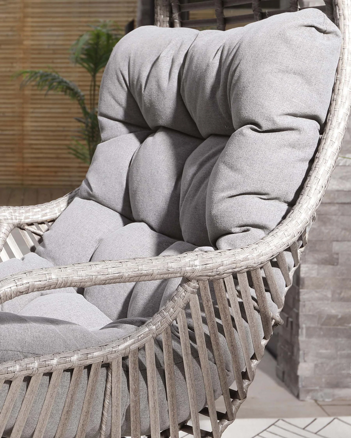 Edmondo Single Seater Hanging Swing With Stand For Balcony , Garden Swing (Grey)