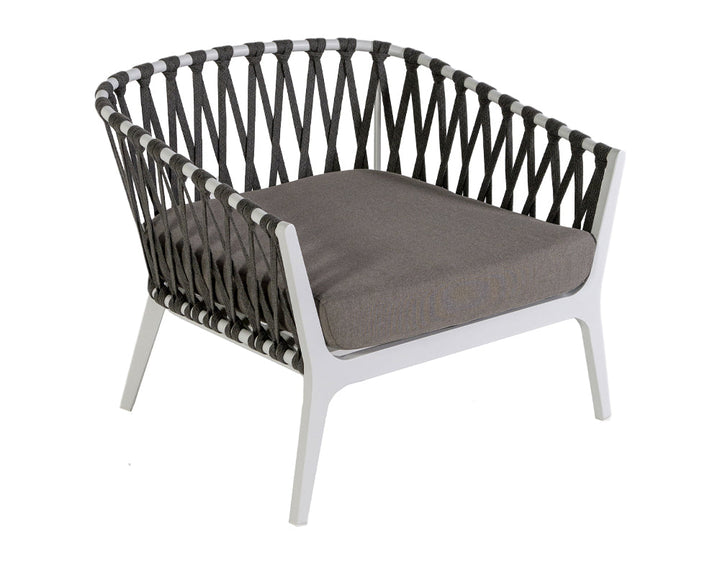 Mazzanti Outdoor Sofa Set 2 Seater , 2 Single seater and 1 Center Table (White + Brown) Braided & Rope