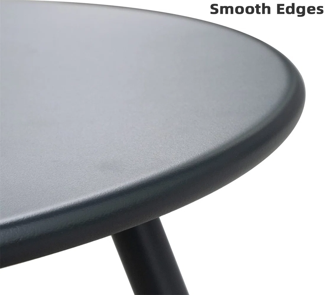 Kiku Outdoor Patio Seating Set 2 Chairs and 1 Table Set (Black + Blue)