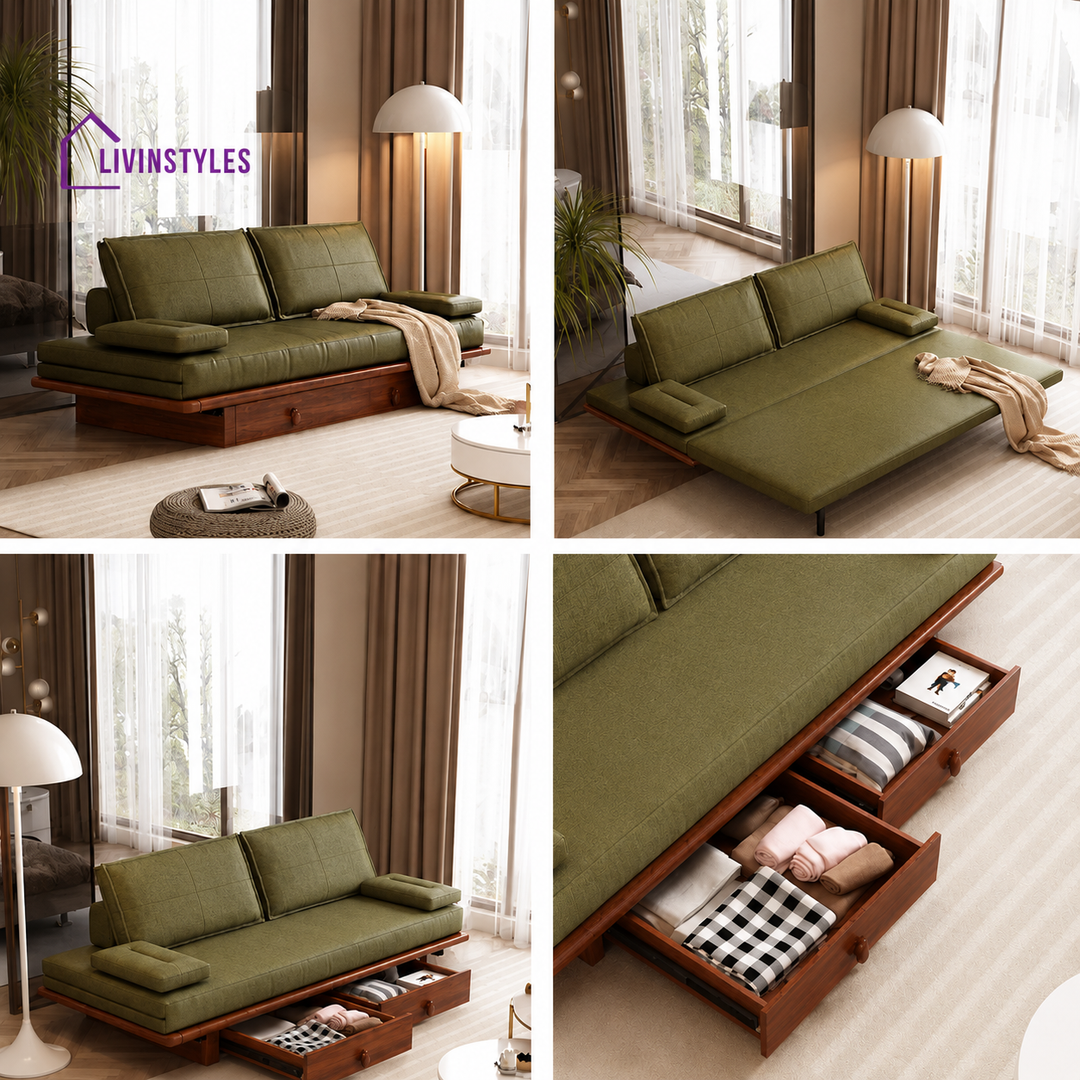 Lotte Pull Out Sofa Come Bed With Underneath Storage Drawers - SOFA BED