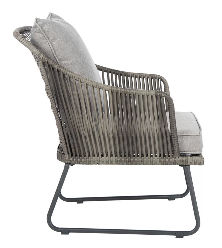 Aadhan Outdoor Patio Seating Set 2 Chairs and 1 Table Set (Grey)