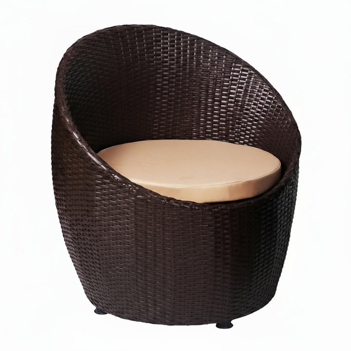 Coco Outdoor Patio Seating Set 2 Chairs and 1 Table Set (Dark Brown)