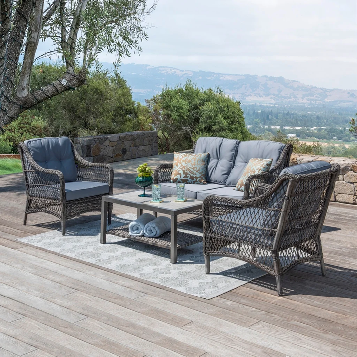 Mishil Outdoor Sofa Set 2 Seater, 2 Single seater and 1 Center Table (Grey)