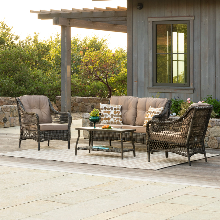 Hae Outdoor Sofa Set 2 Seater, 2 Single seater and 1 Center Table (coffee Brown)