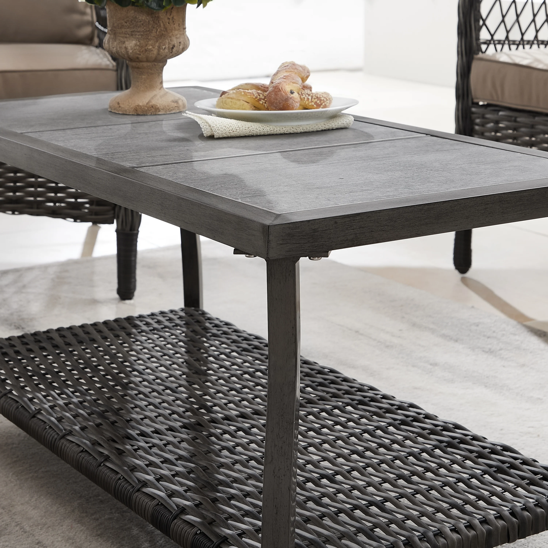 Hae Outdoor Sofa Set 2 Seater, 2 Single seater and 1 Center Table (coffee Brown)