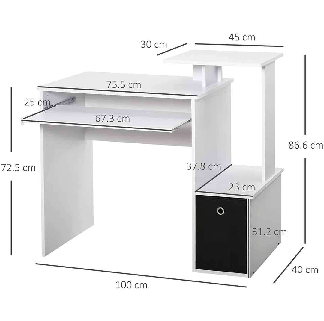 OmkarWood Cravens Compact Engineered Wood Study Table with Multi-Tier Storage