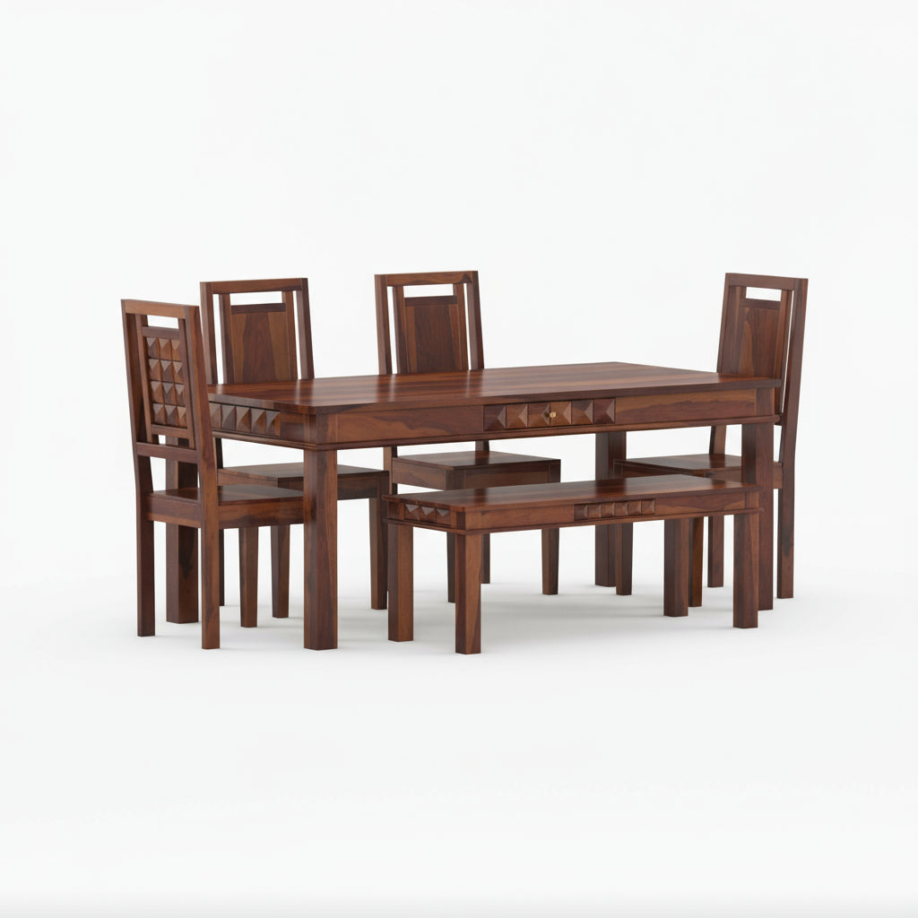 Cristina Sheesham Wood Dining Table Set
