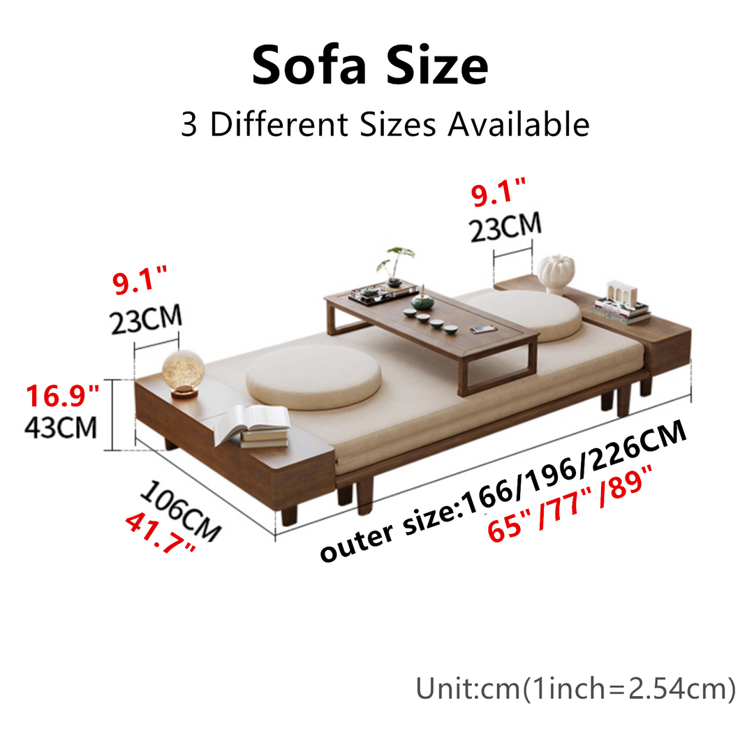 Zen Transform Sofa Bed with Chabudai Table 166CM/65INCH / STORAGE BOX ARMREST FURNITURE