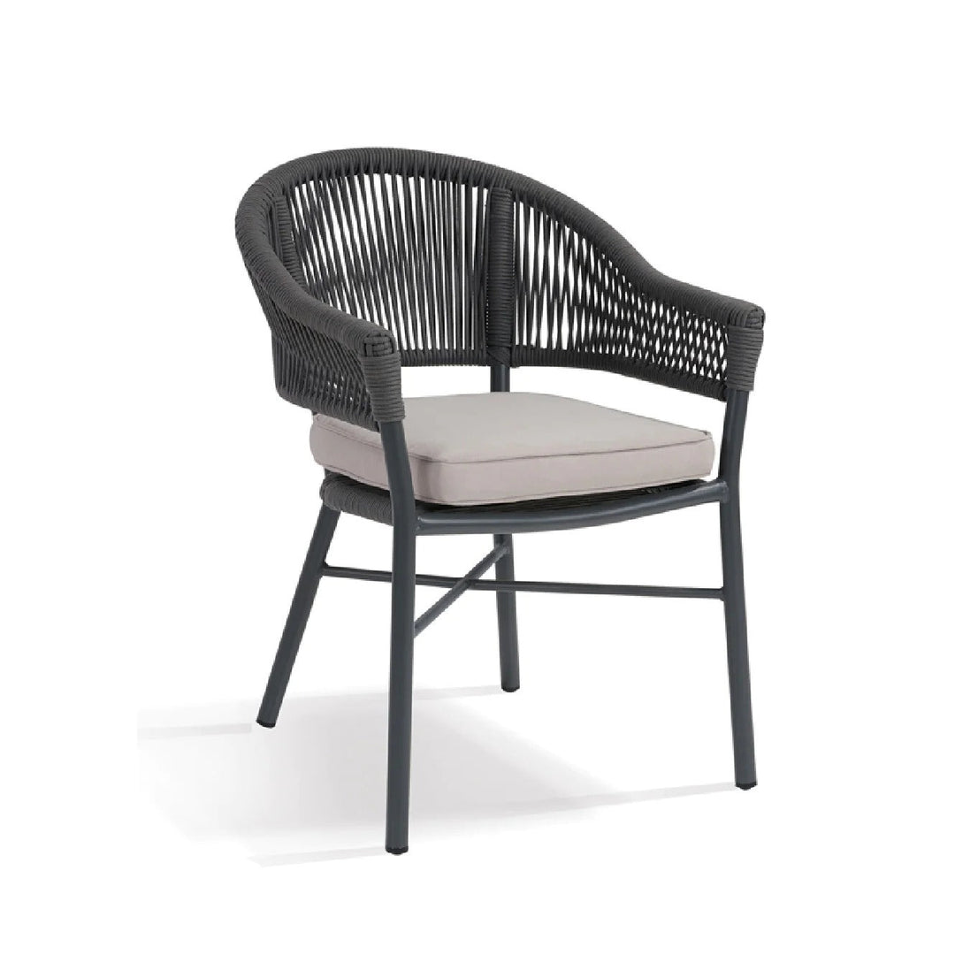 Kompon Outdoor Patio Seating Single Chair (Dark Grey) Braided & Rope