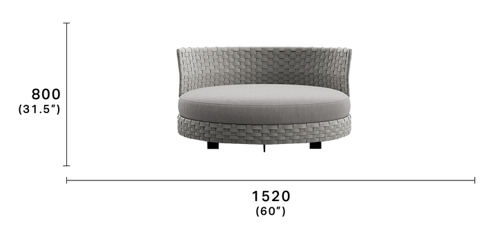 Patrice Outdoor Poolside Sunbed With Cushion Daybed (Grey) Braided & Rope