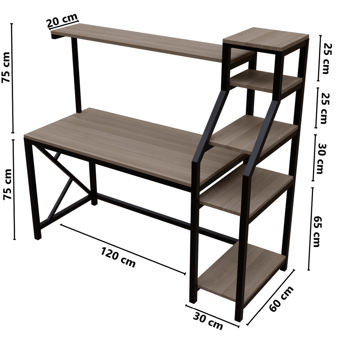 Rio Study Table with Verticle Storage | Computer Table | Study Table for Home