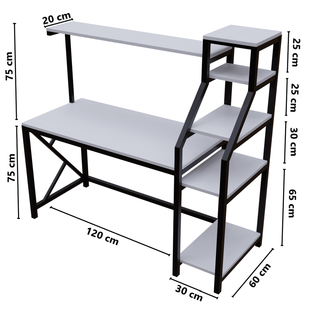 Rio Study Table with Verticle Storage | Computer Table | Study Table for Home