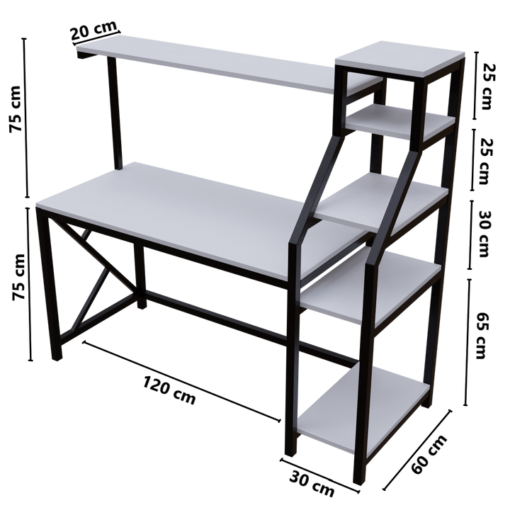 Rio Study Table with Verticle Storage | Computer Table | Study Table for Home