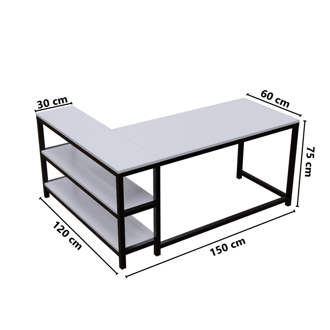 Optimus L shape desk with Storage Design | Computer Table | Study Table for Home