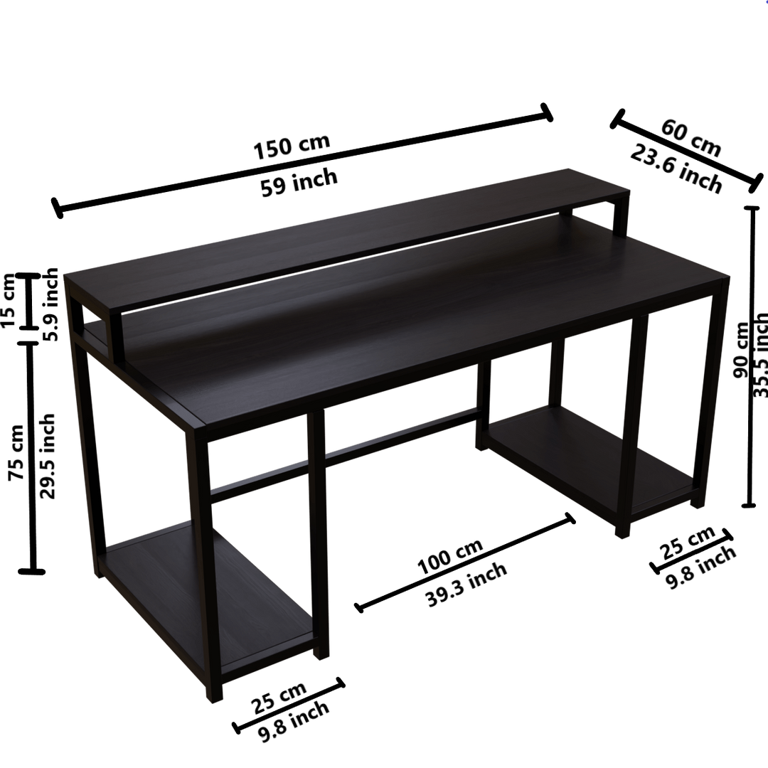 Nexus Computer Table With Open Storage | Computer Table | Study Table for Home