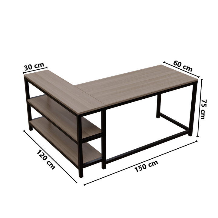 Optimus L shape desk with Storage Design | Computer Table | Study Table for Home