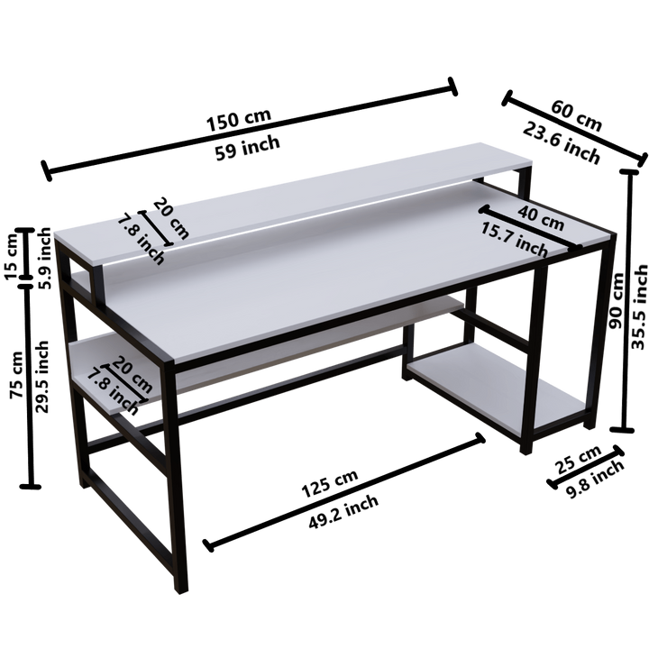 Trio Computer Table With Open Storage | Computer Table | Study Table for Home