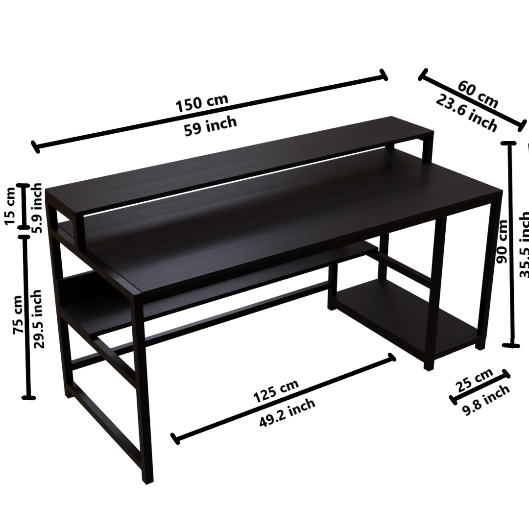 Trio Computer Table With Open Storage | Computer Table | Study Table for Home