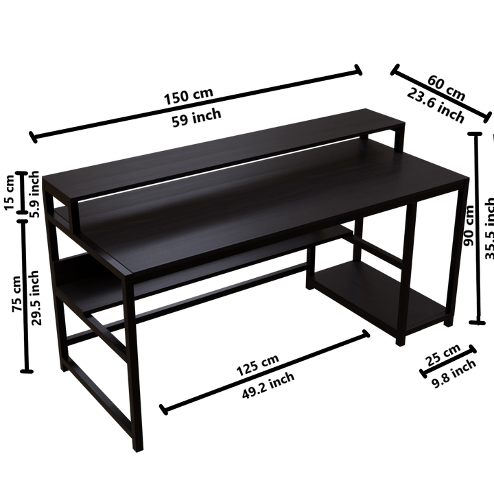 Trio Computer Table With Open Storage | Computer Table | Study Table for Home