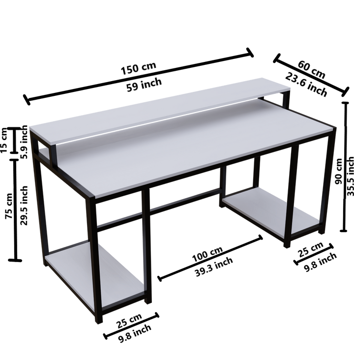 Nexus Computer Table With Open Storage | Computer Table | Study Table for Home