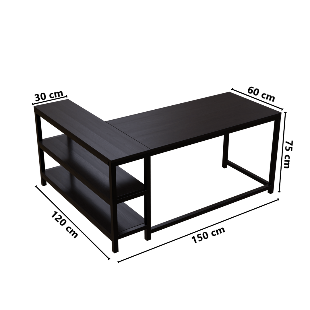 Optimus L shape desk with Storage Design | Computer Table | Study Table for Home