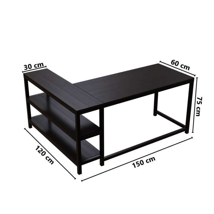 Optimus L shape desk with Storage Design | Computer Table | Study Table for Home