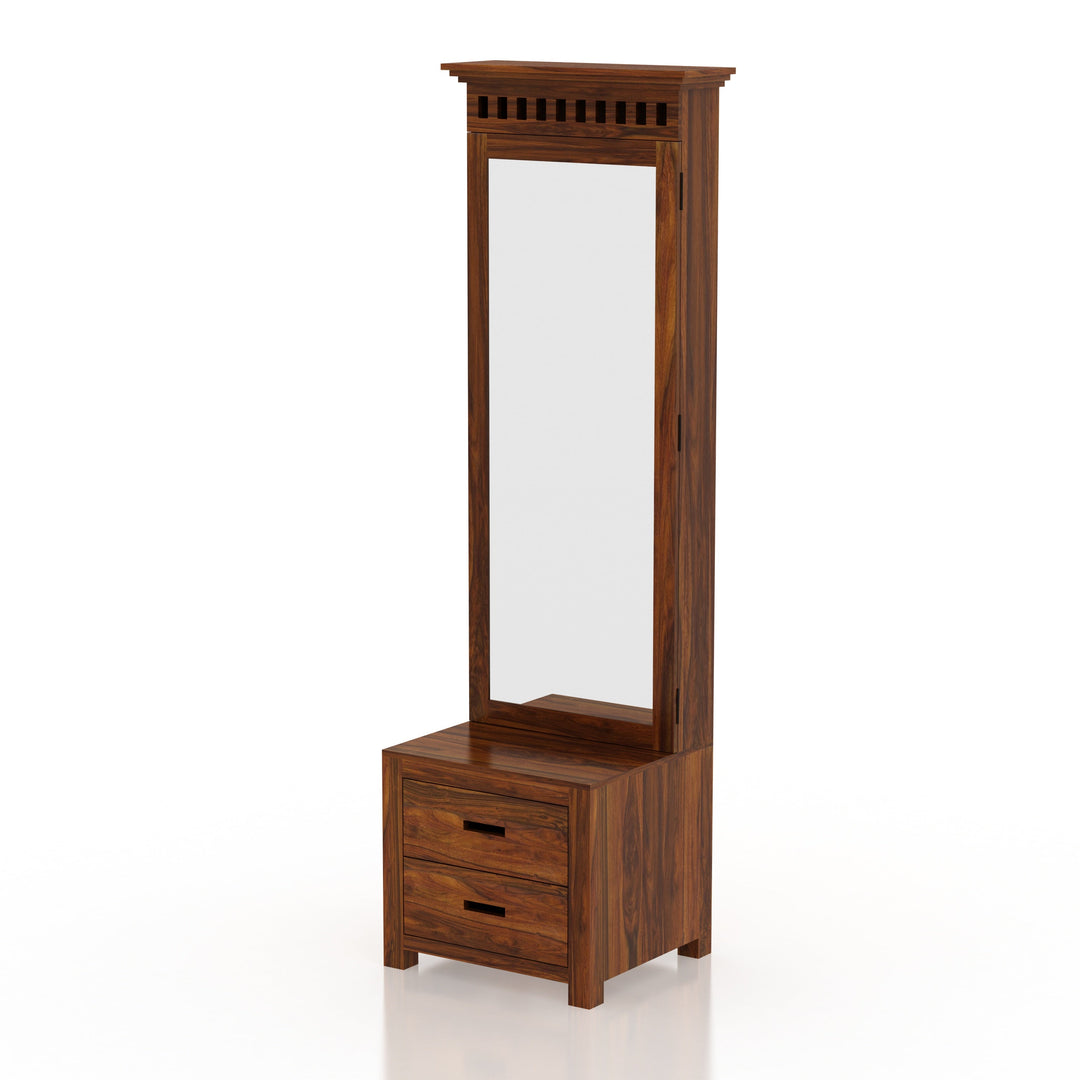 Renata Solid Sheesham Wood Dressing Table with Door and Drawer