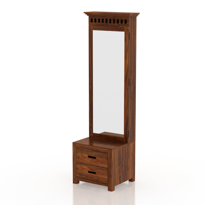 Renata Solid Sheesham Wood Dressing Table with Door and Drawer