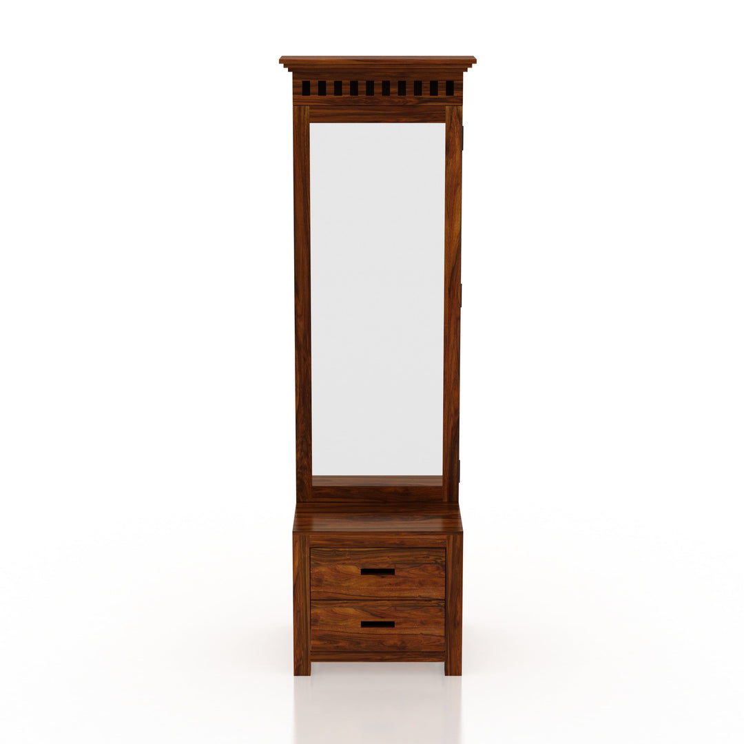 Renata Solid Sheesham Wood Dressing Table with Door and Drawer
