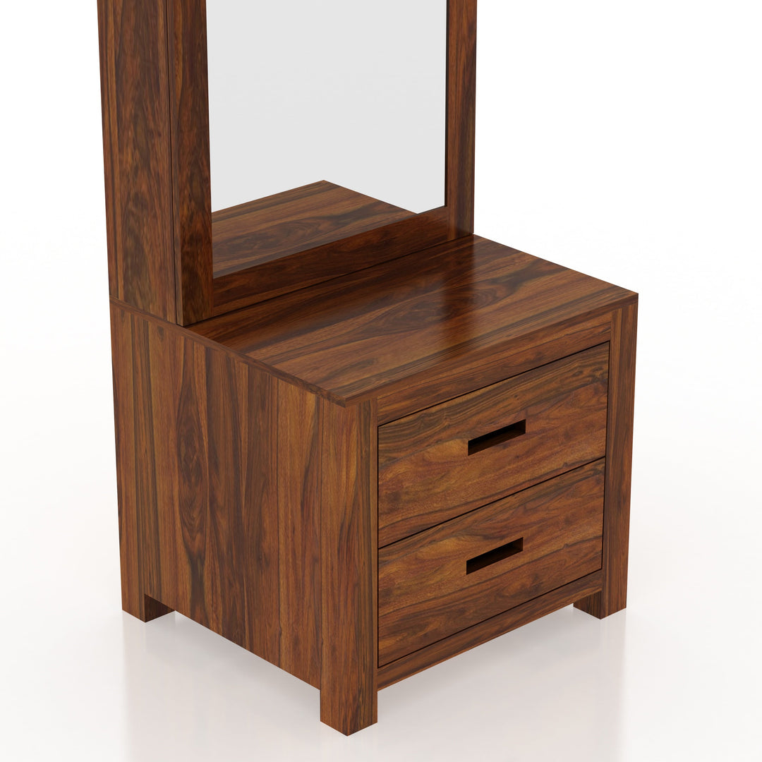 Renata Solid Sheesham Wood Dressing Table with Door and Drawer