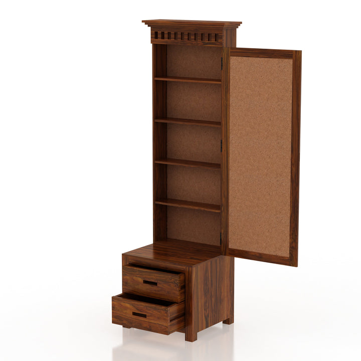 Renata Solid Sheesham Wood Dressing Table with Door and Drawer