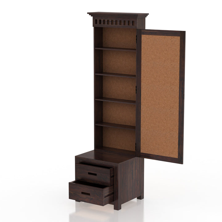 Renata Solid Sheesham Wood Dressing Table with Door and Drawer