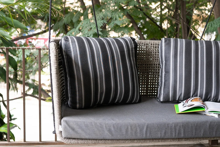 Apolinar Double Seater Hanging Swing Without Stand For Balcony, Garden Swing (Beige) Braided & Rope